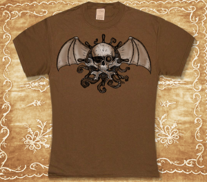 Two-Color Airships and Tentacles Dusty-Brown Tee Two-Color Airships and Tentacles Dusty-Brown Tee