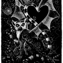 Steampunk Art: Lemur and Pineapples Limited Edition Signed Giclee on Fine Art Rag Paper Lemur and Pineapples Limited Edition Signed Giclee on Fine Art Rag Paper