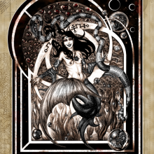 Steampunk Art: Uxia 8×10 inch metallic Uxia 8×10 inch metallic