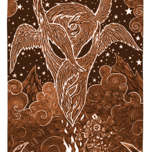 Rebirth – Five Flowing Firebirds – Original Engraving