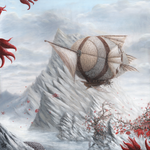 Airship Sabicu 24×24 inch Steampunk Art Giclee on Canvas