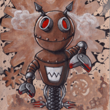 Steampunk Art: Smiley Bot 7 x 10 Limited Edition on Fine Art Rag Smiley Bot 7 x 10 Limited Edition on Fine Art Rag