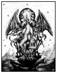 Thulhu (Starry Night) Limited Edition Hand-Embellished 11×14 Giclee on Fine Art Paper