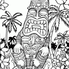 Freaky Tiki – 11×14 inch Pen and Ink drawing on Bristol